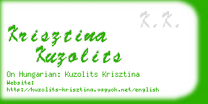 krisztina kuzolits business card